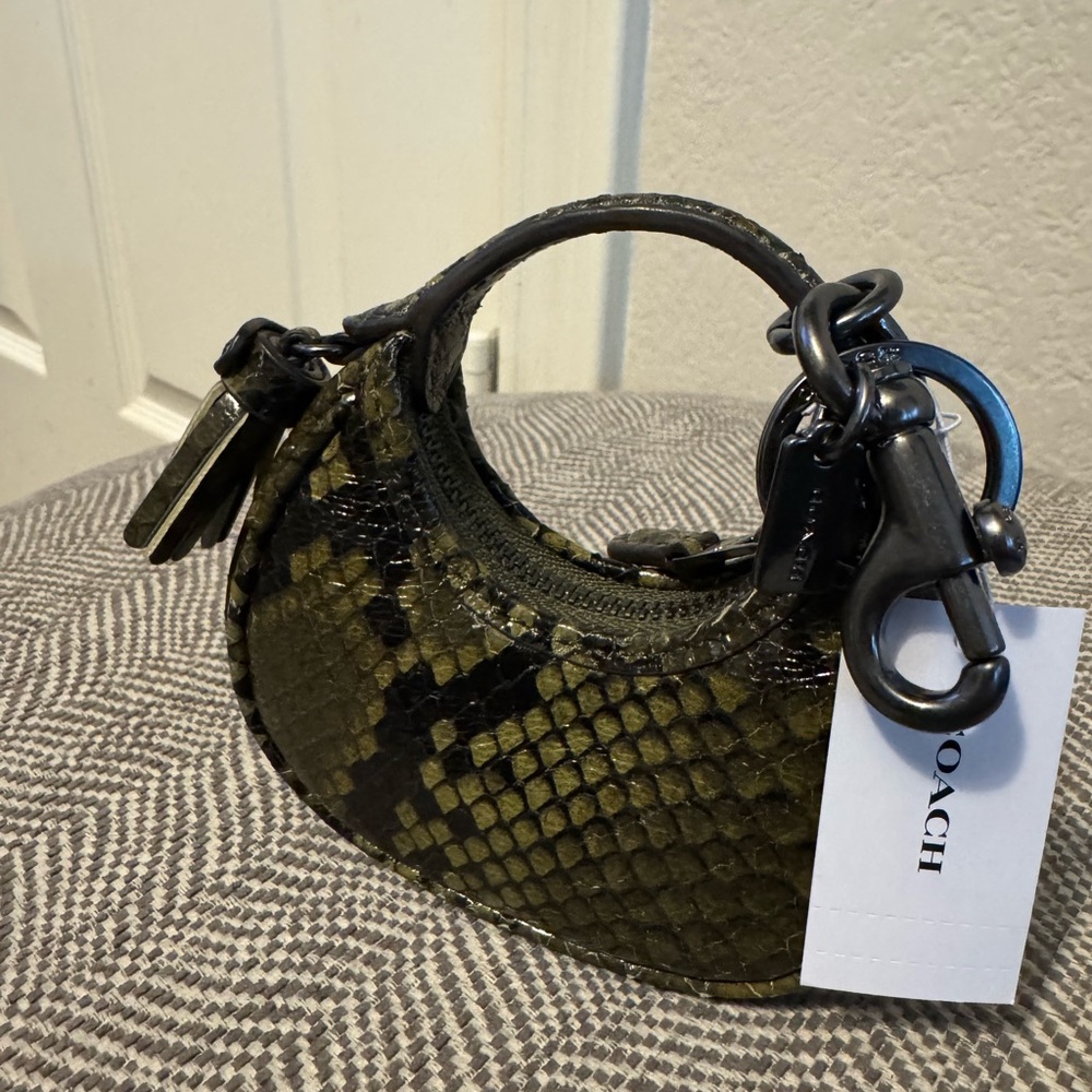 Coach  Carmen bag charm in Snake Print - NWT